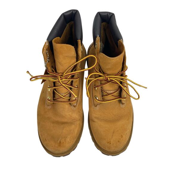 Timberland Brown Nubuck Leather Round Toe Waterproof Lace-Up Work Boots Size 6